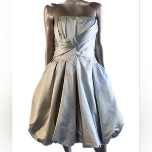 □$3,890 NEW OSCAR DE LA RENTA MINT SEAFOAM STRAPLESS SILK DRESS 8, 12